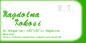 magdolna kokosi business card